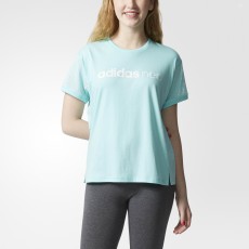 adidas neo 女子 短袖T恤 能量浅水蓝